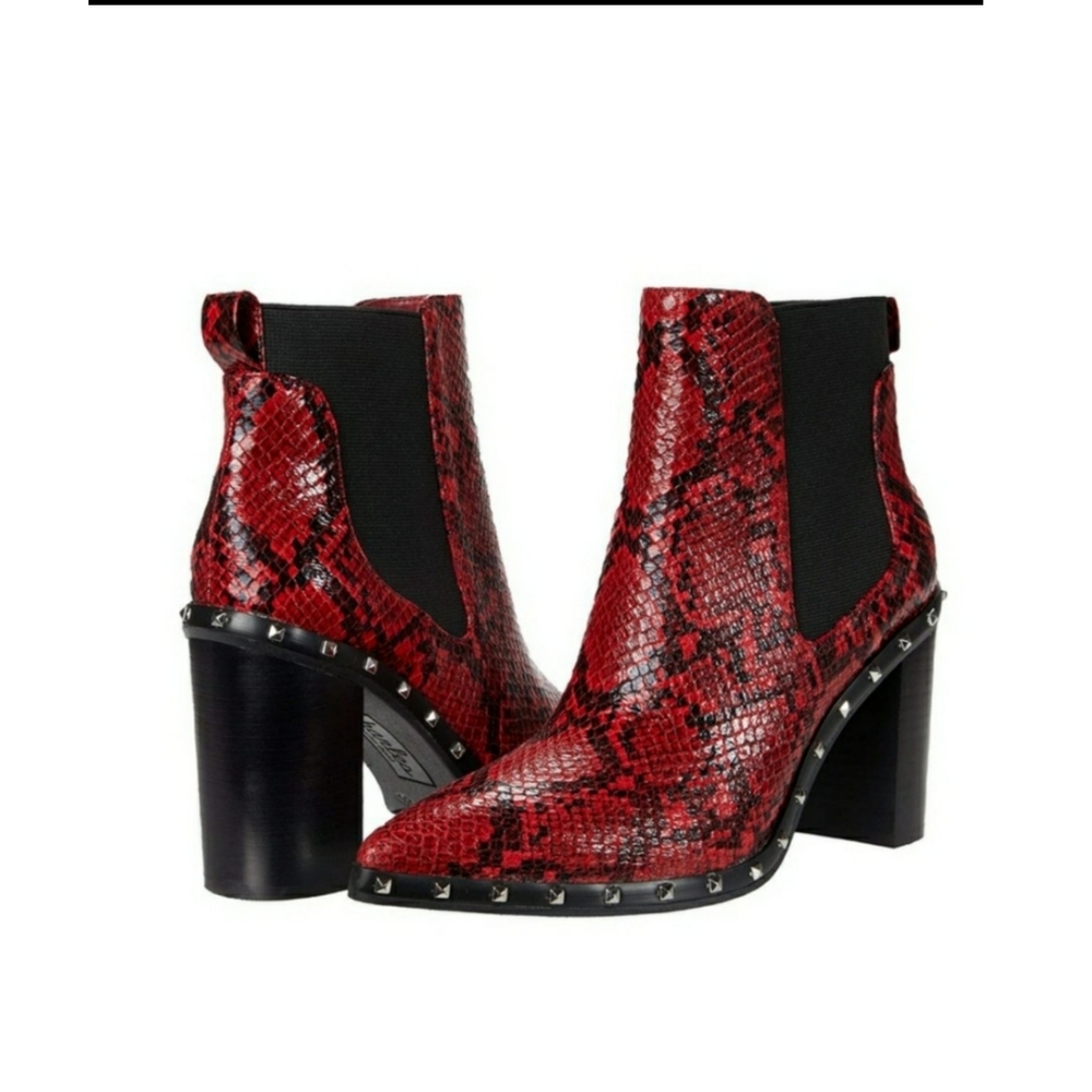 Charles David Dodger Red Snake booties Size 9.5 - Picture 1 of 11